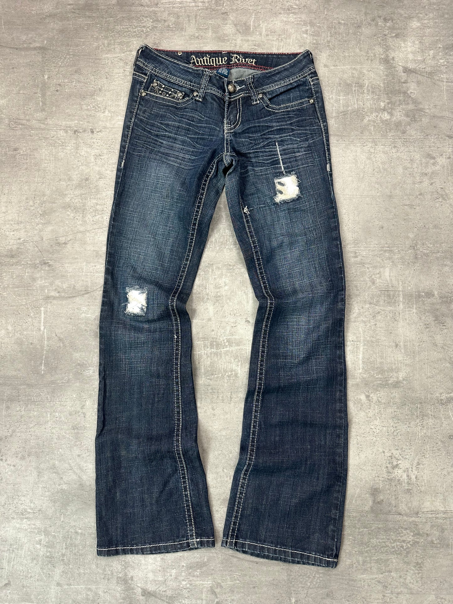 NAVY VINTAGE Y2K MISS ME STYLE BOOTCUT DENIM - 2000s - S