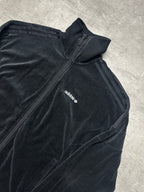 BLACK VINTAGE ADIDAS FIREBIRD VELOUR TRACKJACKET - 2000s - S/M