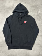 BLACK/RED VINTAGE TRUE RELIGION ZIP HOODIE - S/M
