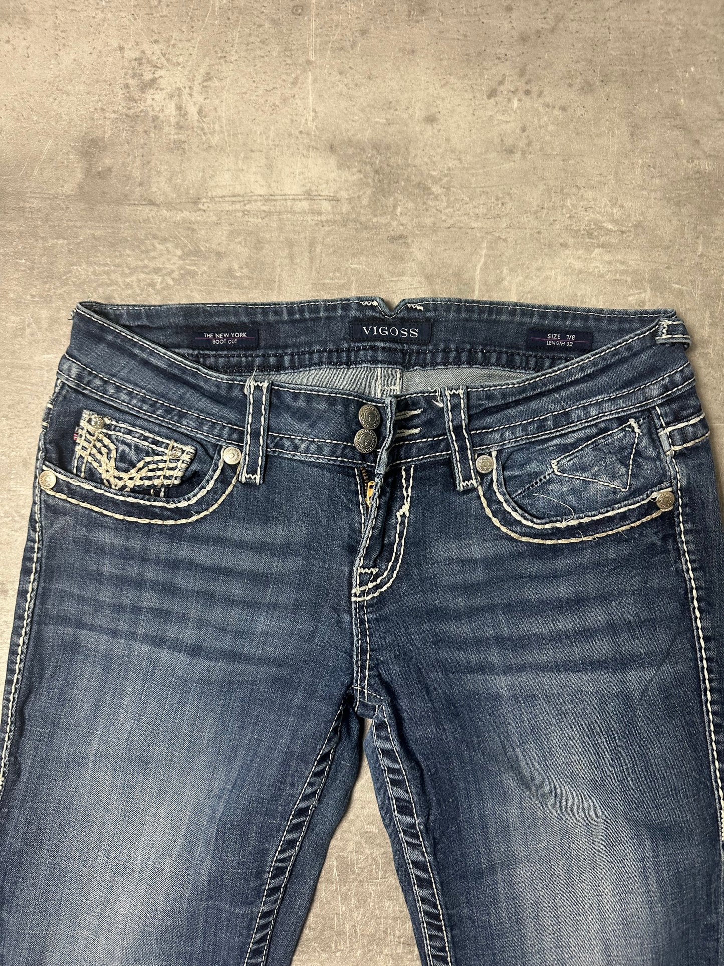 BLUE VINTAGE Y2K MISS ME STYLE BOOTCUT DENIM - 2000s - S