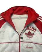 WHITE/RED VINTAGE ADIDAS FIREBIRD CANADA TRACK JACKET RARE - 2000S