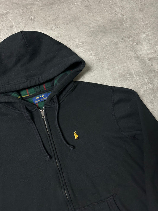 BLACK POLO RALPH LAUREN ZIP HOODIE - M
