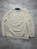 CREME FRED PERRY WOOL KNIT SWEATSHIRT - L