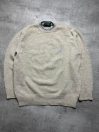 CREME FRED PERRY WOOL KNIT SWEATSHIRT - L