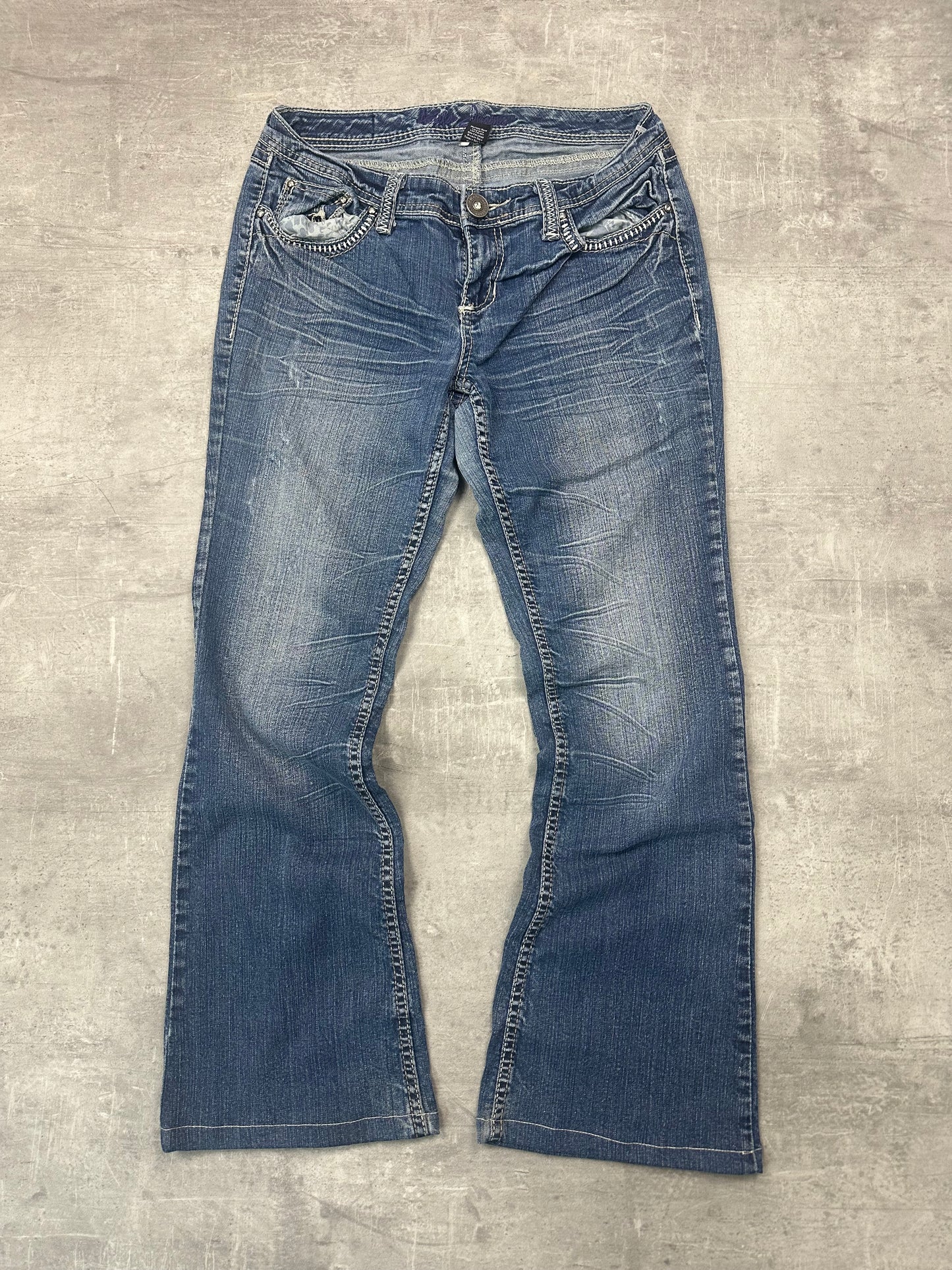 BLUE VINTAGE Y2K MISS ME STYLE BOOTCUT DENIM - 2000s - M