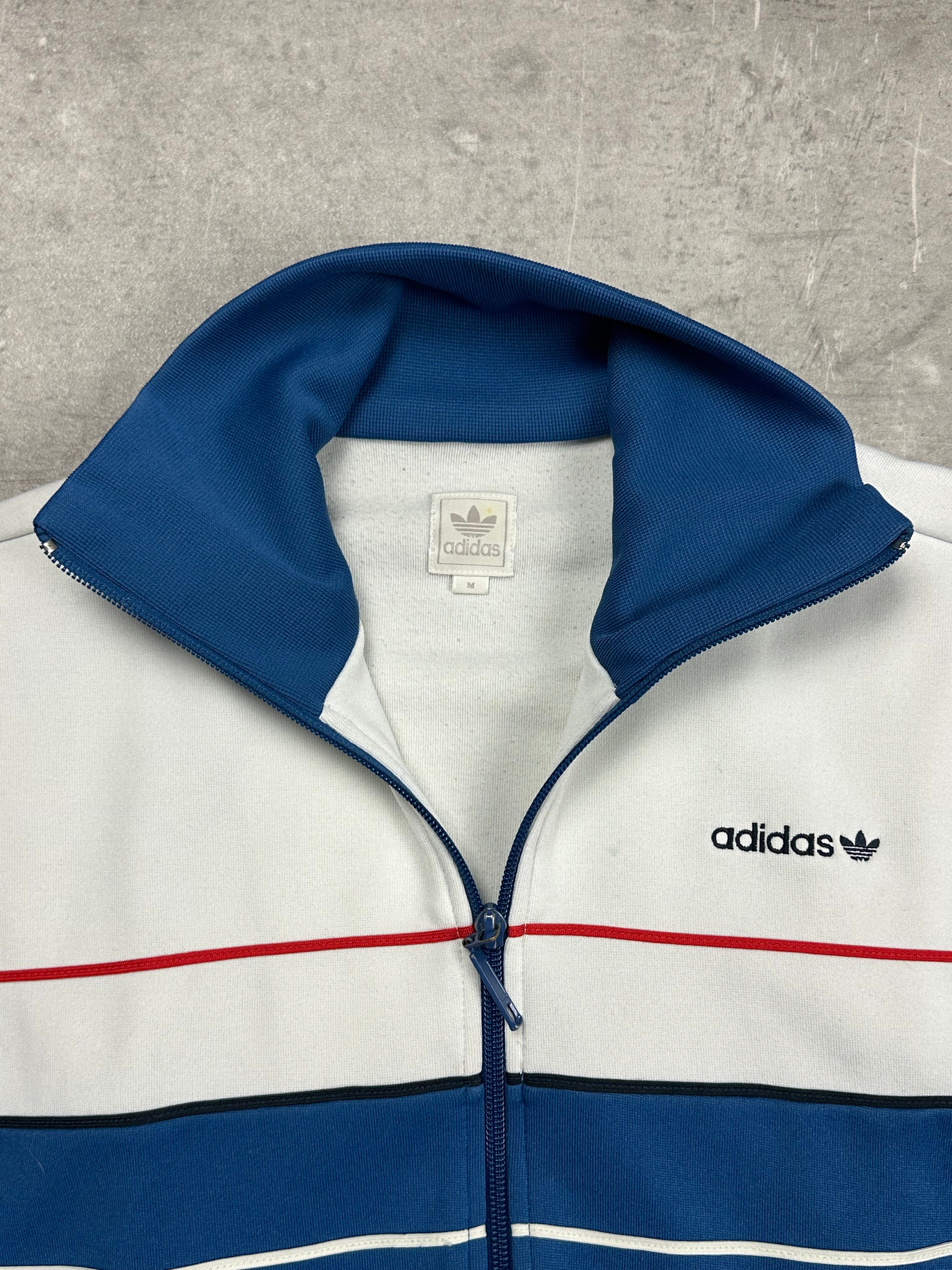 WHITE/BLUE VINTAGE ADIDAS RETRO FIREBIRD TRACKJACKET - 2000s - S/M