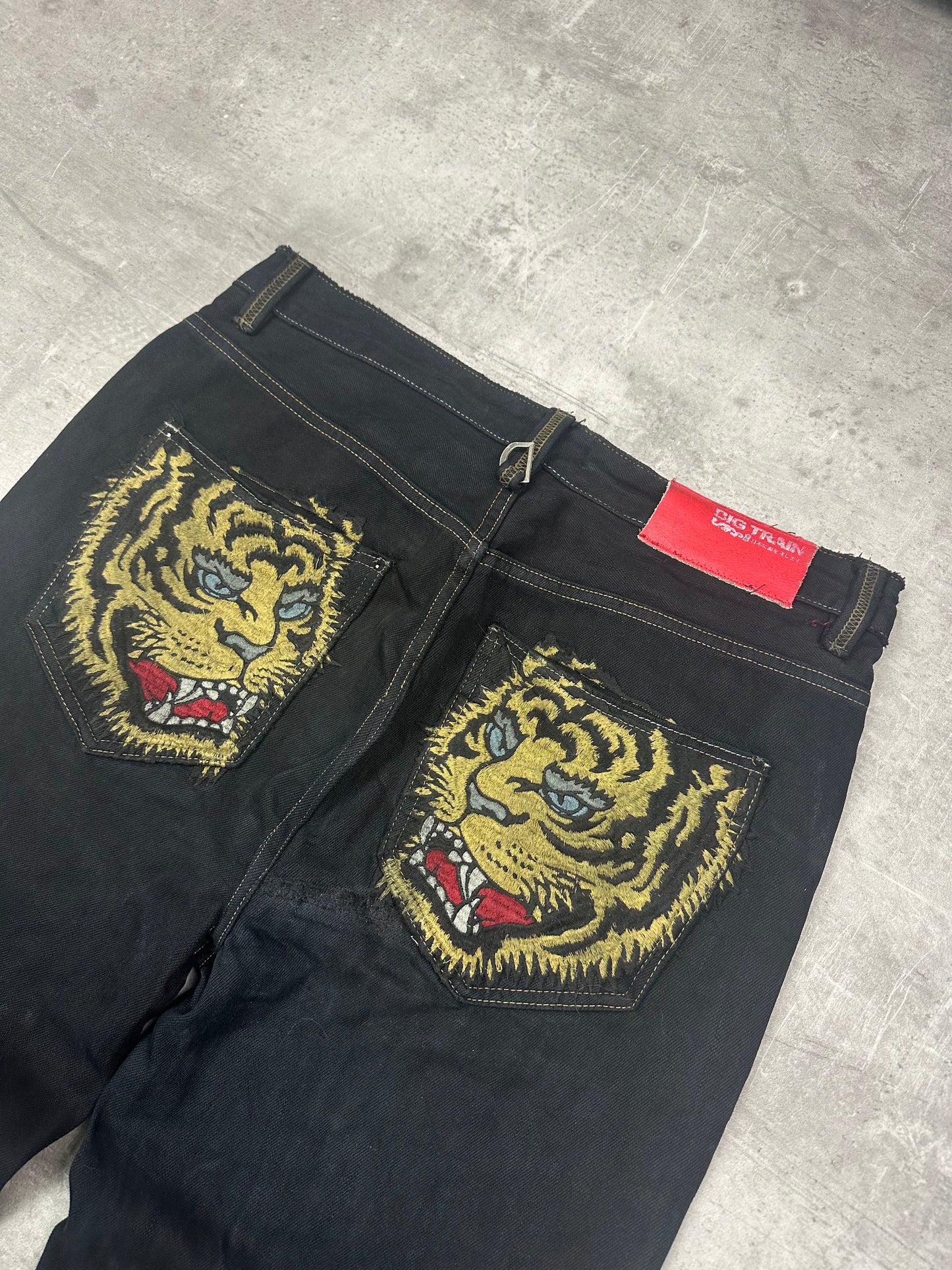 BLACK VINTAGE Y2K JAPANESE STYLE PRINT DENIM - 2000s - M/L