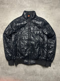 BLACK NIKE RETRO SHINY JACKET - 2000s - S/M