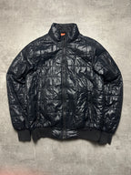 BLACK NIKE RETRO SHINY JACKET - 2000s - S/M