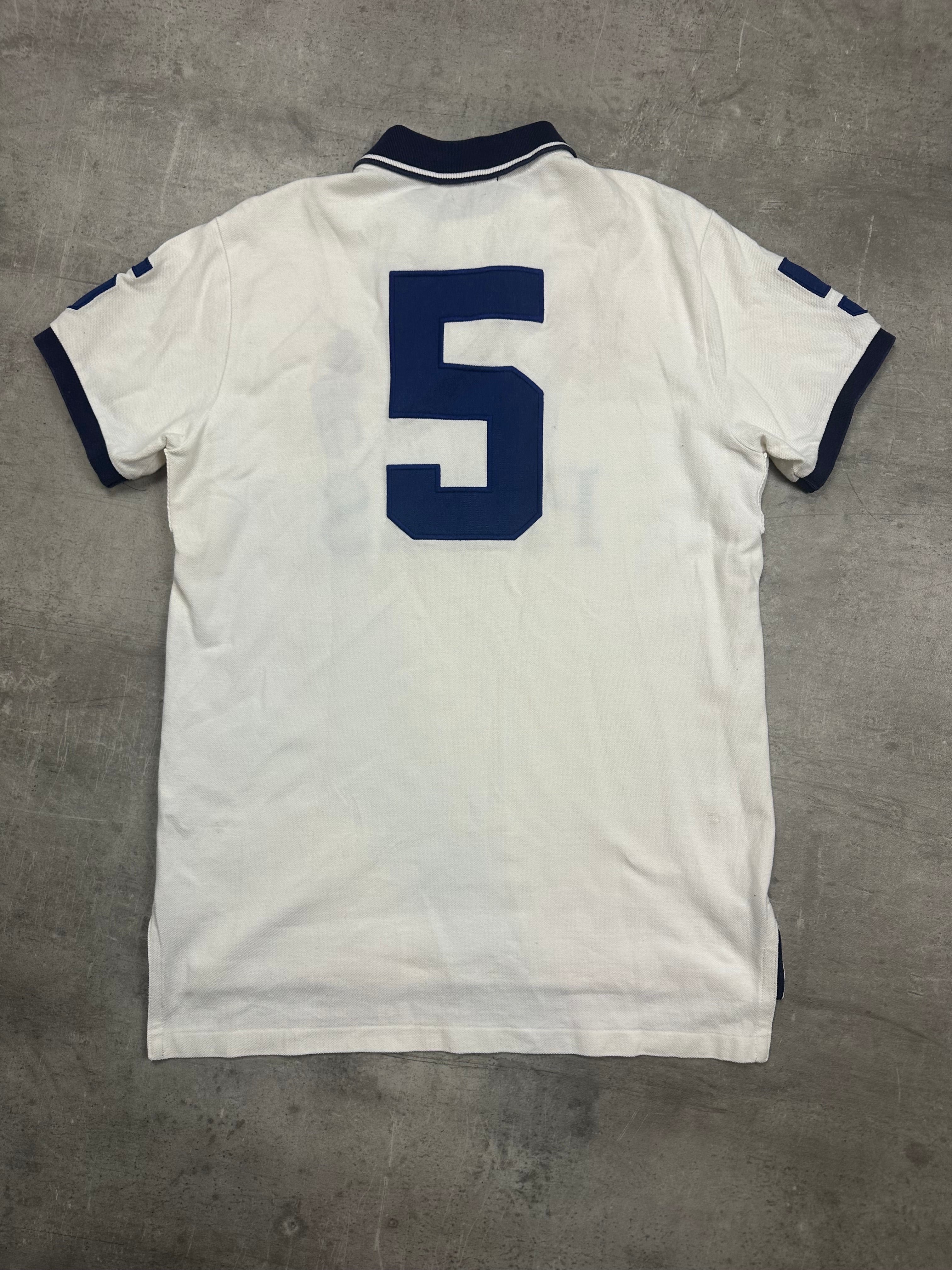 WHITE POLO RALPH LAUREN BIG PONY PARIS POLOSHIRT - M/L