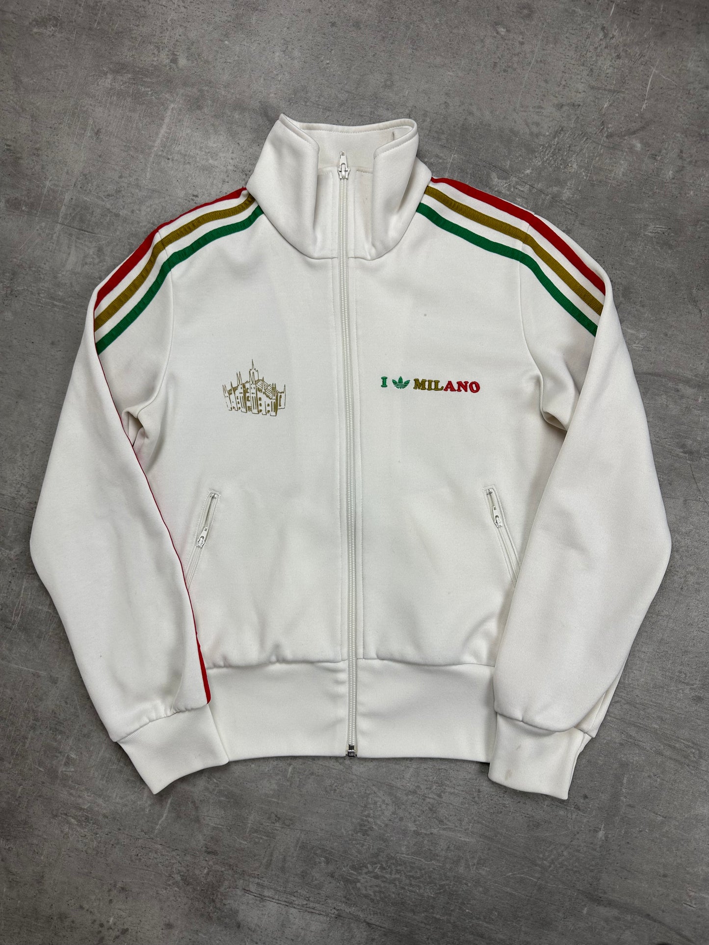 WHITE/RED VINTAGE ADIDAS MILANO TRACKJACKET RARE (W) - 2000s - S