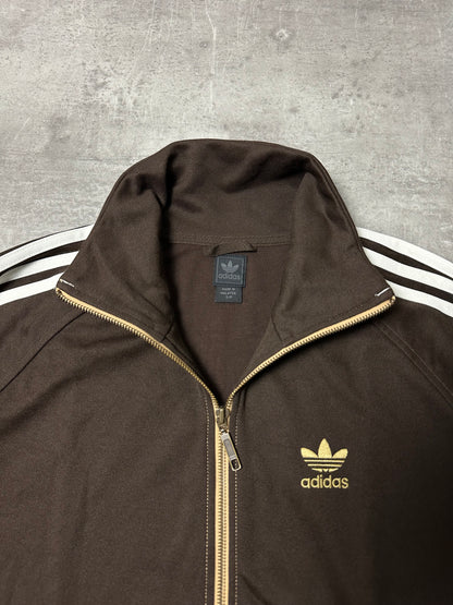 BROWN/CREME VINTAGE ADIDAS FIREBIRD RARE TRACKJACKET - 2000s - M/L