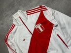 WHITE/RED VINTAGE ADIDAS RETRO FIREBIRD PERU TRACK JACKET VERY RARE - 2000s - M/L