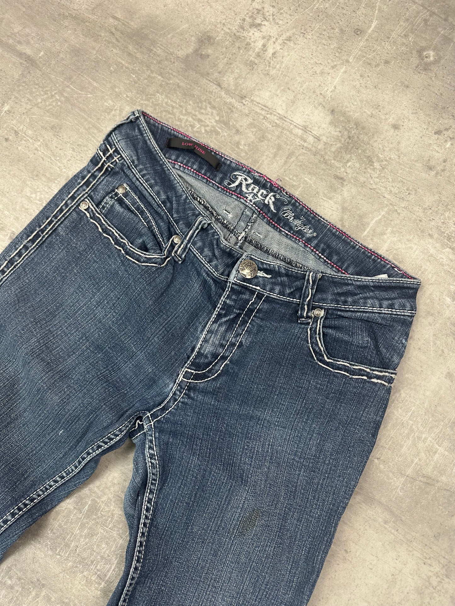 BLUE VINTAGE Y2K MISS ME STYLE BOOTCUT DENIM - 2000s - S