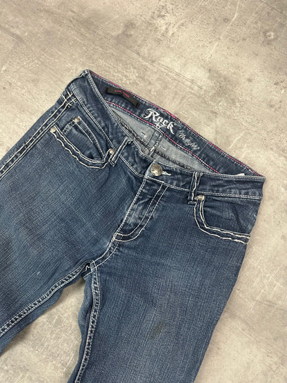 BLUE VINTAGE Y2K MISS ME STYLE BOOTCUT DENIM - 2000s - S