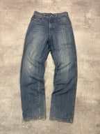BLUE WASHED VINTAGE Y2K JAPANESE STYLE PRINT DENIM - 2000s - M/L
