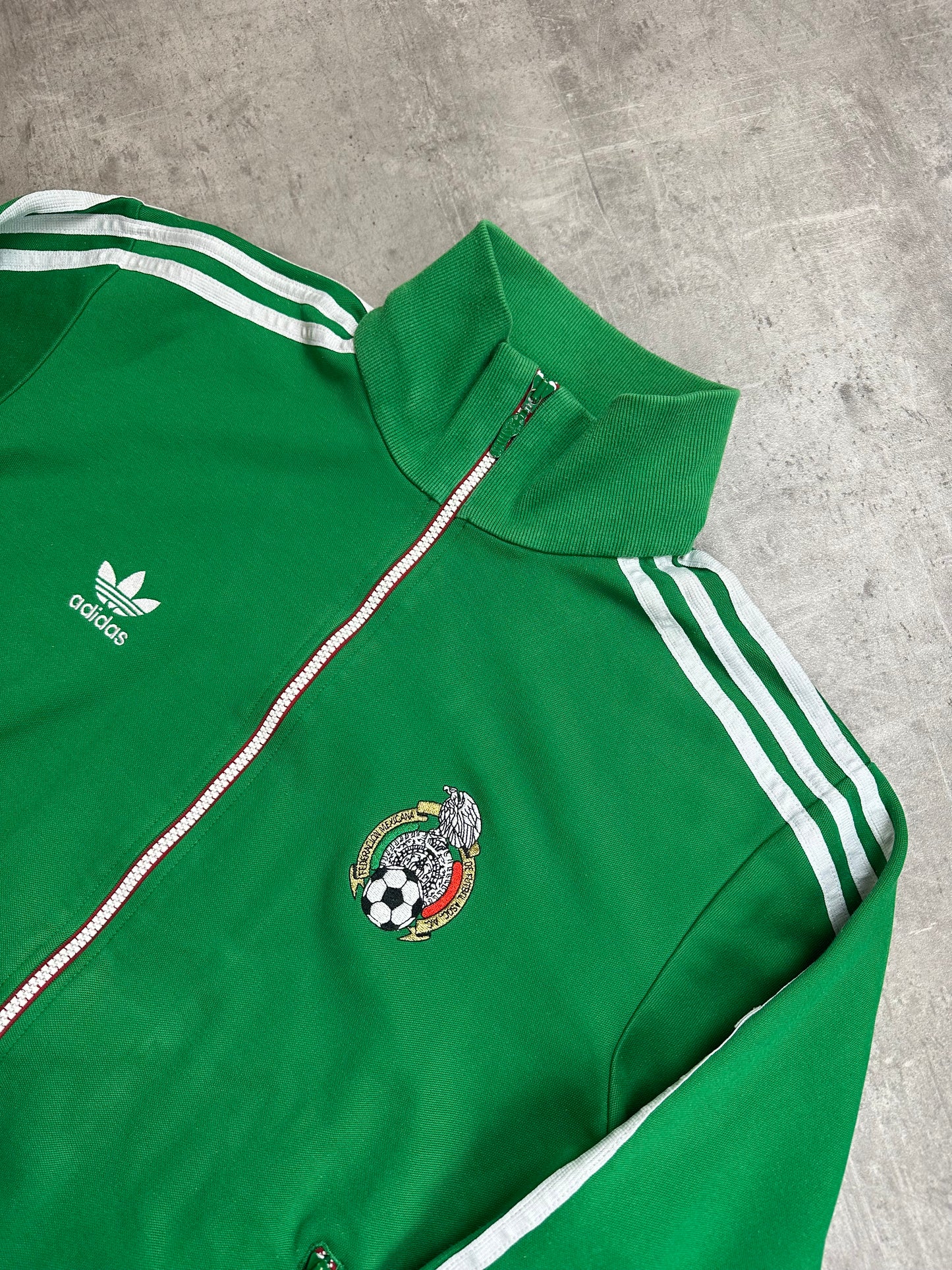 GREEN/WHITE VINTAGE ADIDAS MEXIKO TRACKJACKET VERY RARE - 2000s - M/L