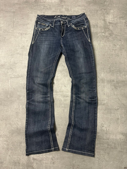 BLUE VINTAGE Y2K MISS ME STYLE BOOTCUT DENIM - S