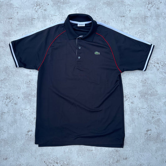 BLACK/RED LACOSTE SPORT POLOSHIRT - 2000s - M