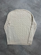 CREAM VINTAGE POLO RALPH LAUREN CABLE KNIT SWEATER (W) - S/M