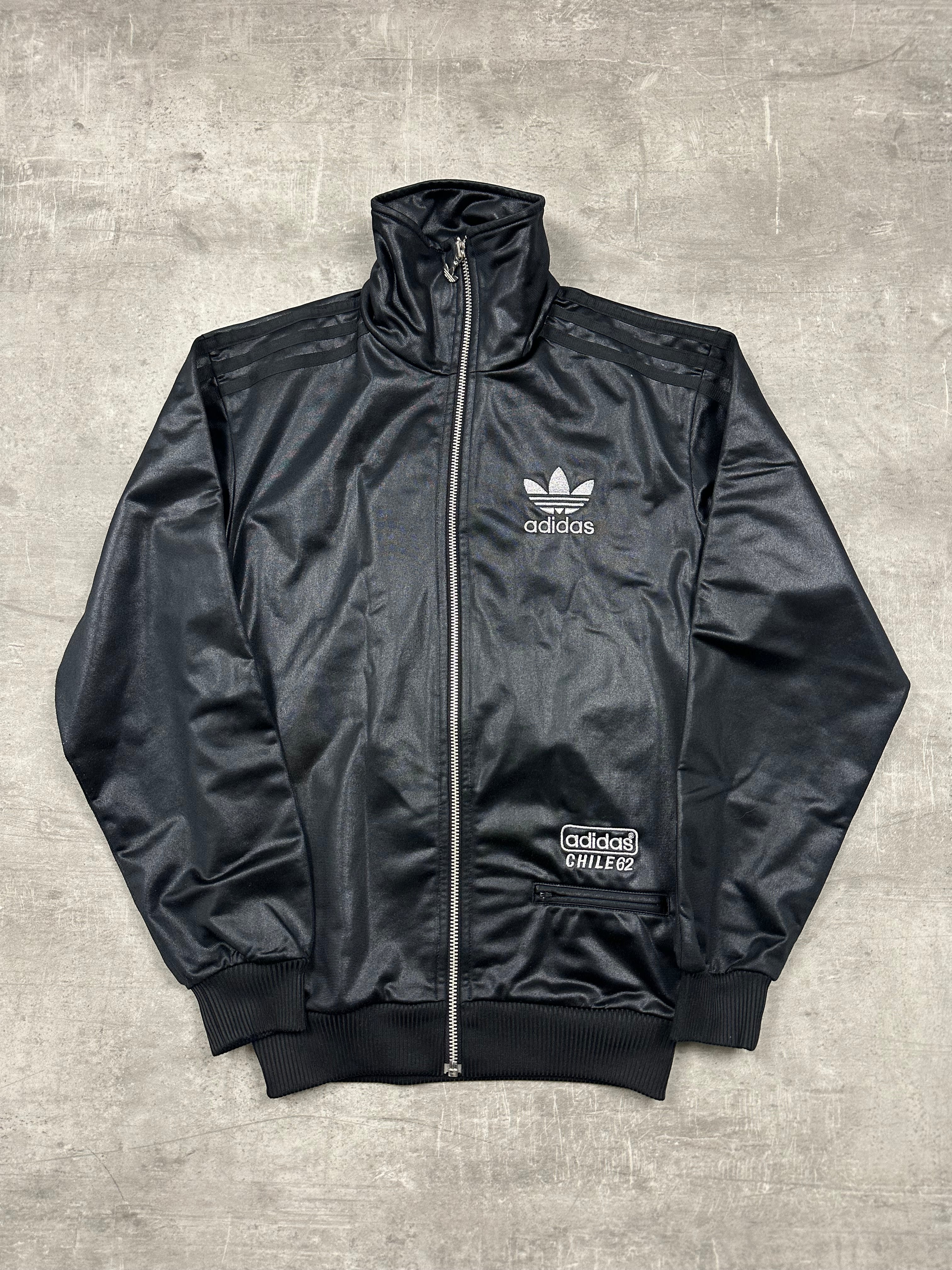 BLACK VINTAGE ADIDAS CHILE62 TRACK JACKET - 2000s - XS/S