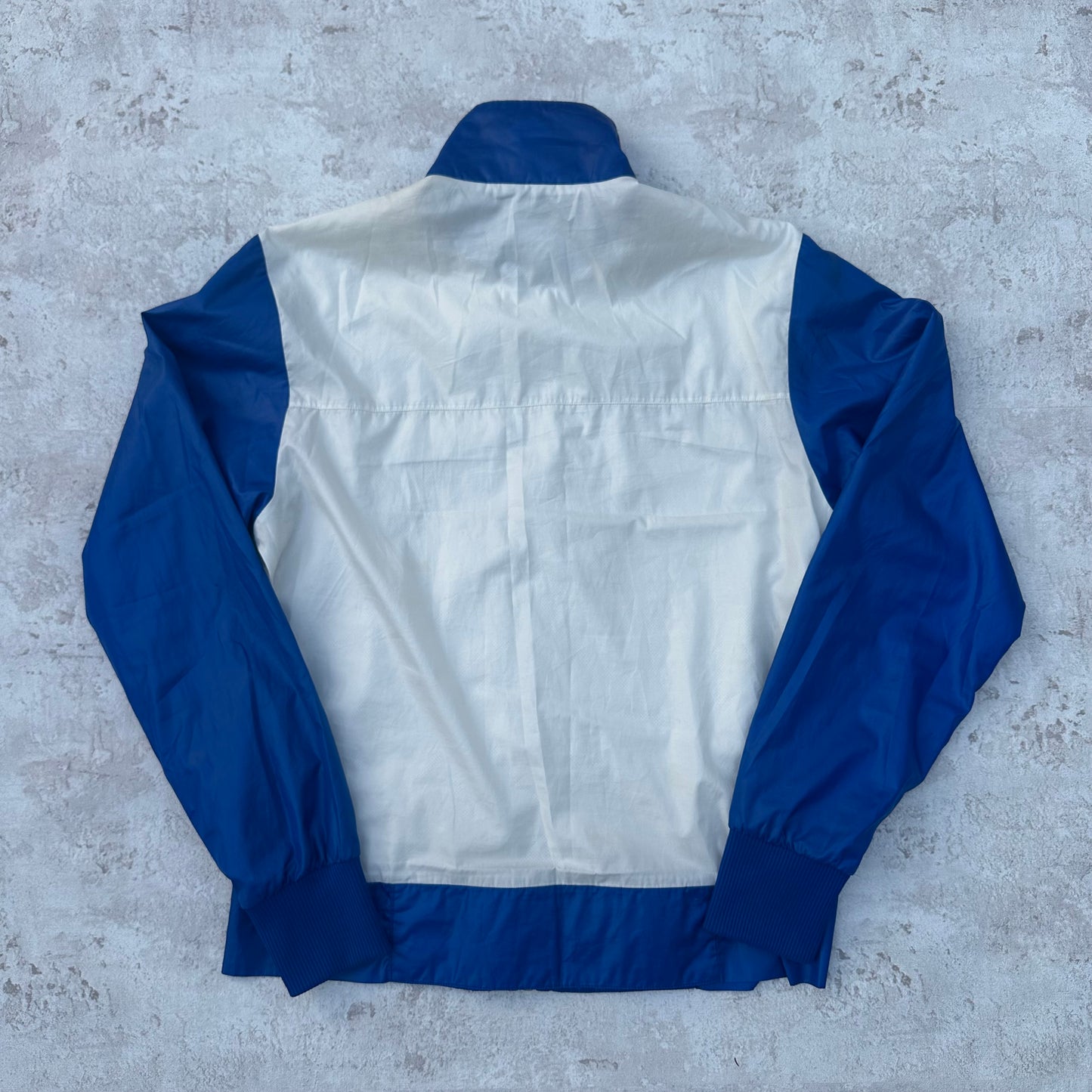 WHITE/BLUE ADIDAS RETRO TRACKJACKET - 2000s - S/M