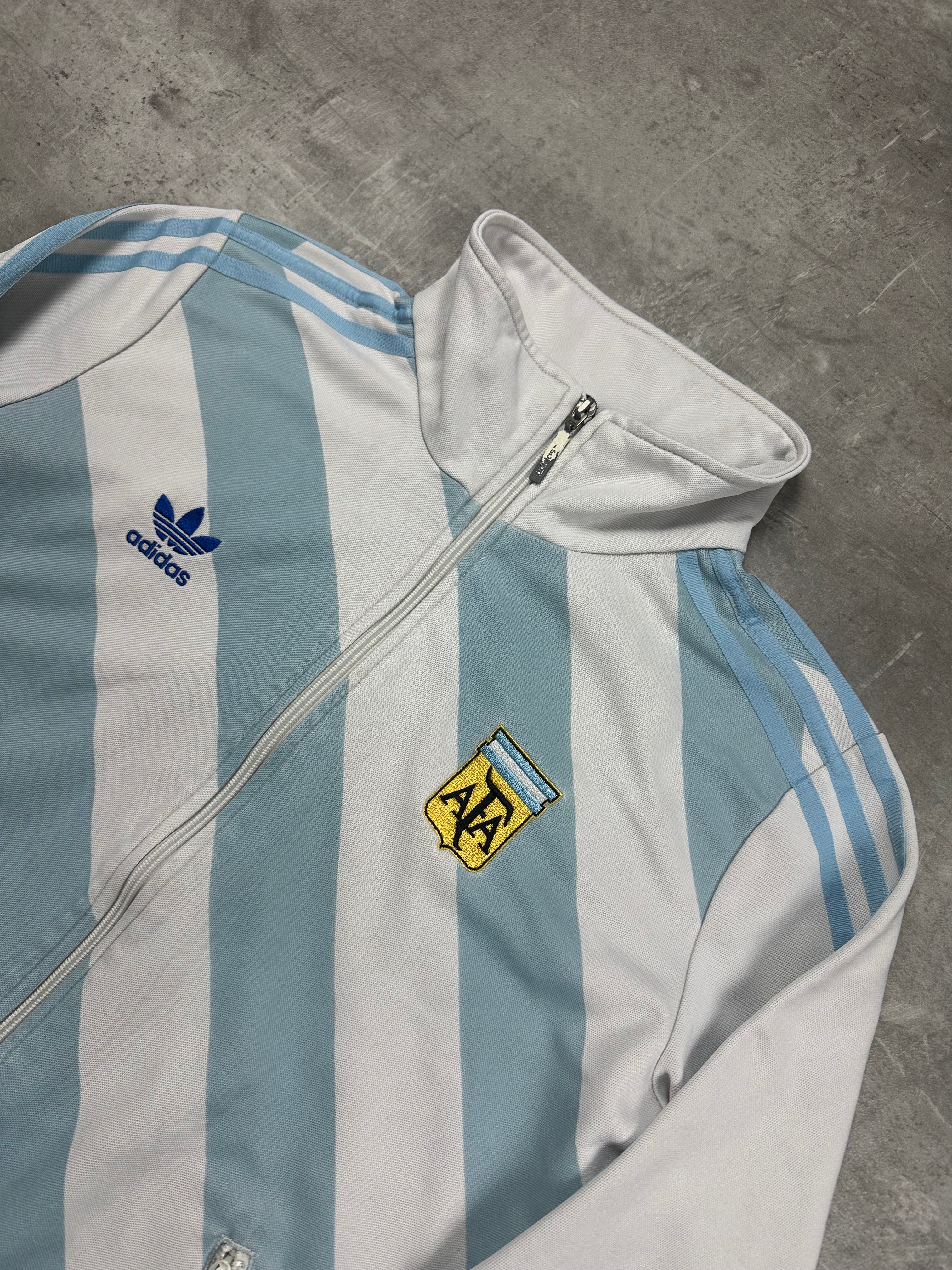 WHITE/BLUE VINTAGE ADIDAS ARGENTINIA TRACK JACKET RARE - 2000s - M/L