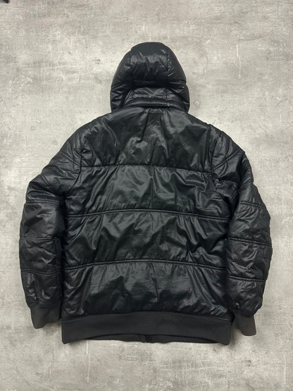 BLACK VINTAGE ADIDAS DOWN PUFFER JACKET - 2000s - L/XL