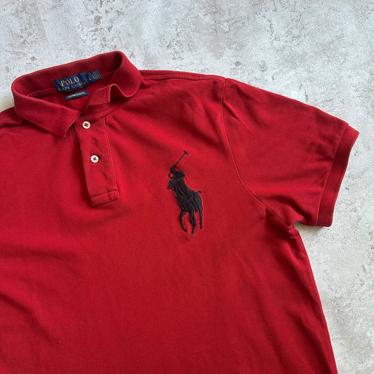 RED/BLACK POLO RALPH LAUTEN BIG PONY POLOSHIRT - L