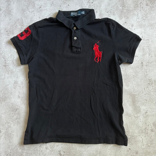 BLACK/RED POLO RALPH LAUREN BIG PONY POLOSHIRT - M