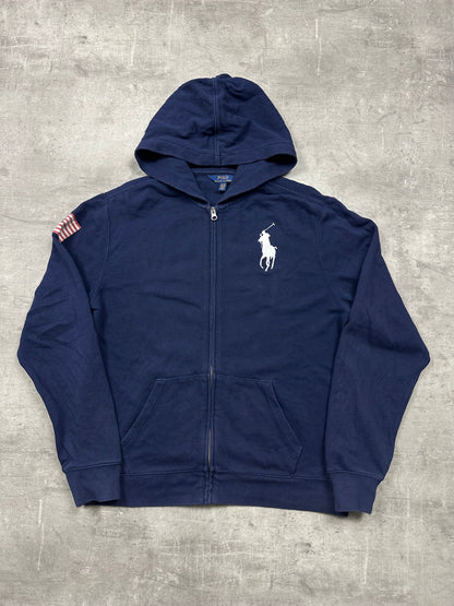 NAVY POLO RALPH LAUREN USA ZIP HOODIE - M/L