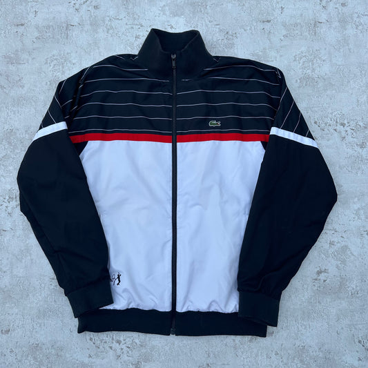 WHITE/BLACK LACOSTE TRACKJACKET - M/L