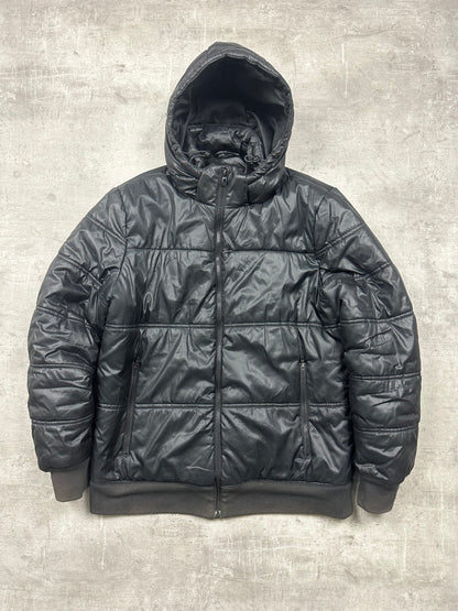 BLACK VINTAGE ADIDAS DOWN PUFFER JACKET - 2000s - L/XL