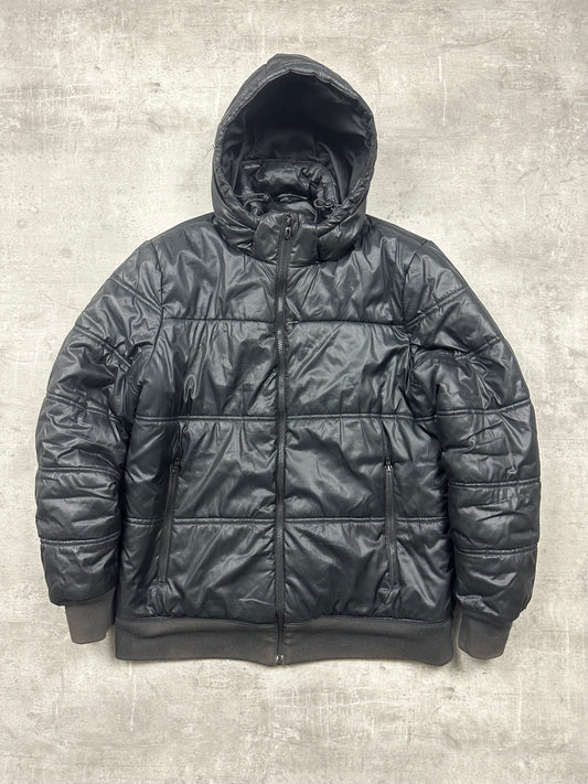 BLACK VINTAGE ADIDAS DOWN PUFFER JACKET - 2000s - L/XL