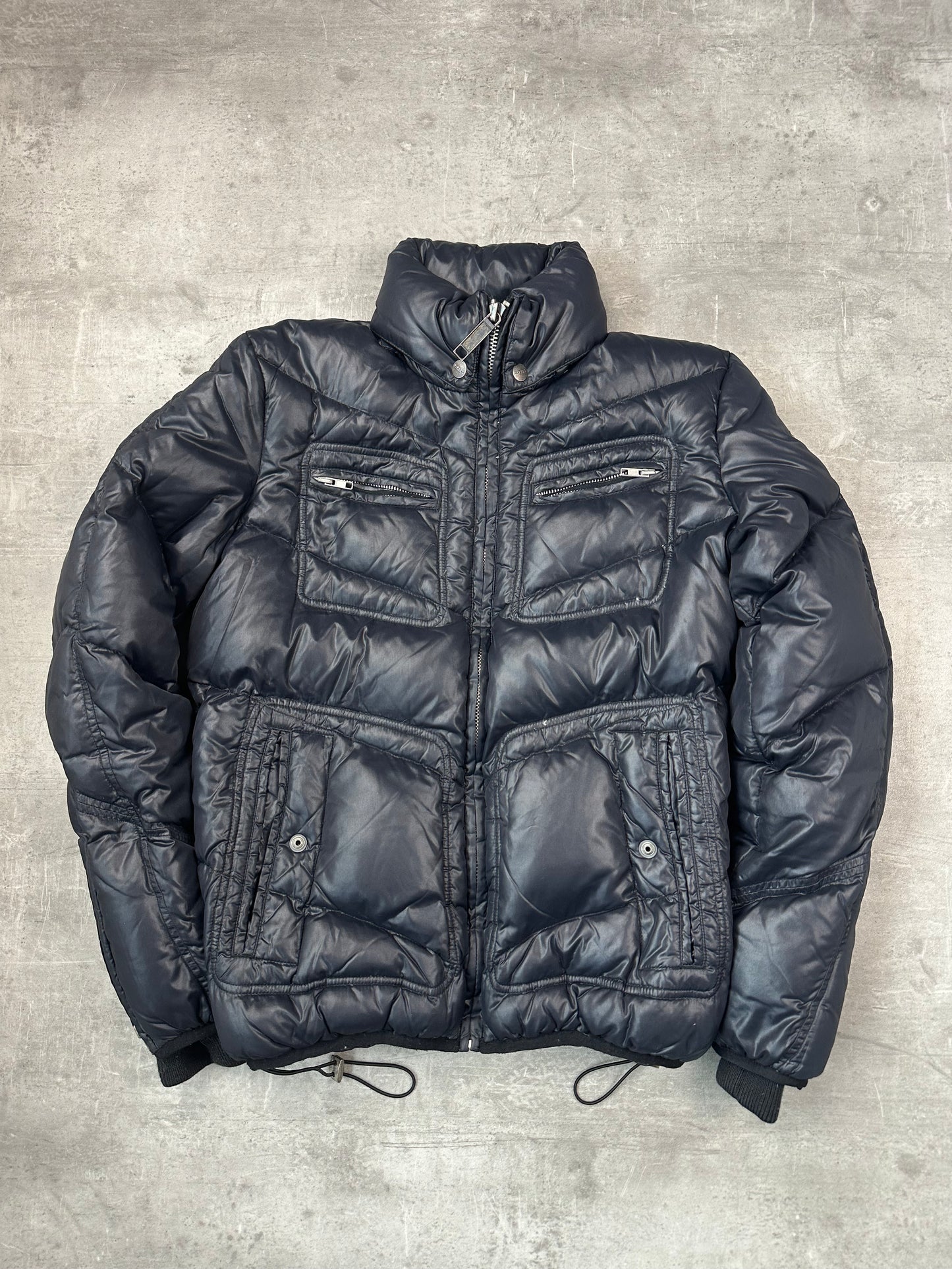 BLACK VINTAGE DIESEL PUFFER JACKET SHINY - 2000s - M