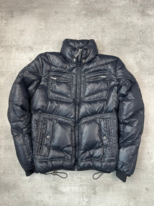 BLACK VINTAGE DIESEL PUFFER JACKET SHINY - 2000s - M