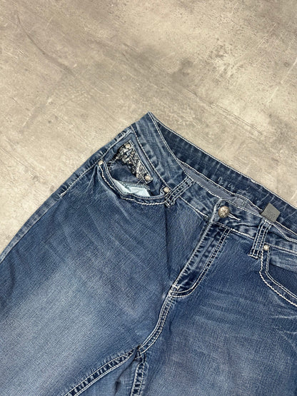 BLUE VINTAGE Y2K MISS ME STYLE BOOTCUT DENIM - 2000s - S/M