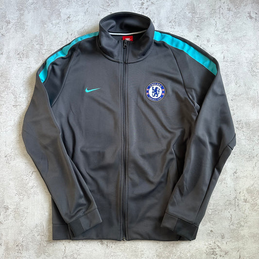 GREY/BLUE NIKE FC CHELSEA TRACKJACKET - 2000s - L