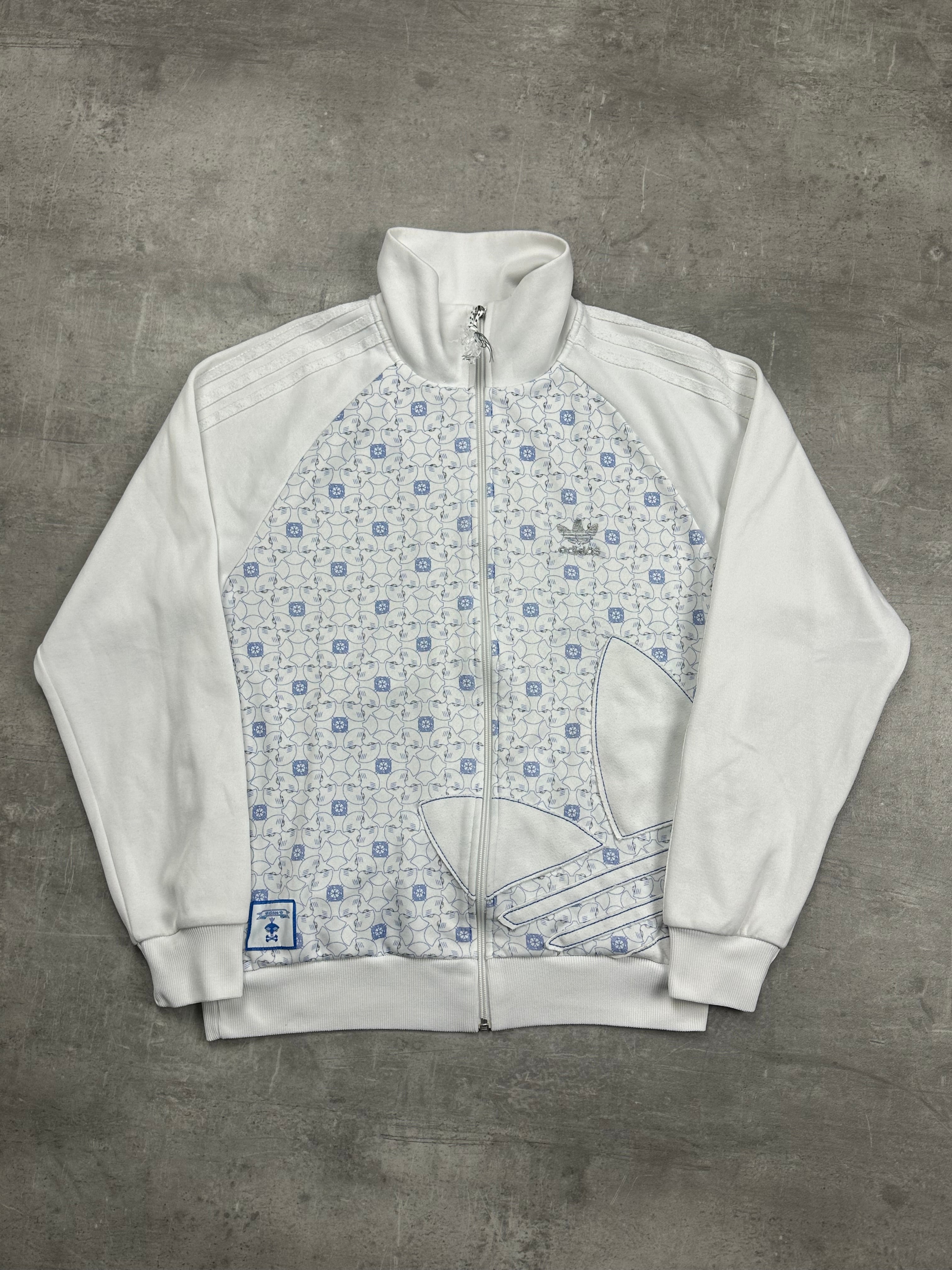 WHITE/BLUE VINTAGE ADIDAS FIREBIRD SPECIAL EDITION 70TH TRACKJACKET - M