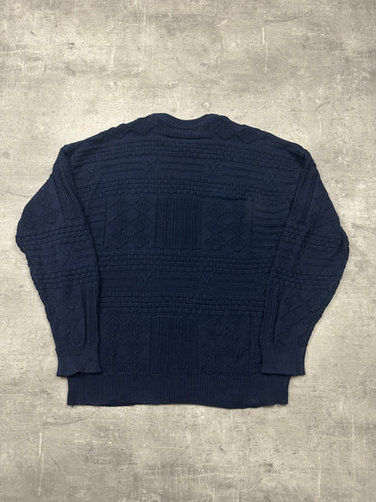 NAVY VINTAGE LACOSTE CABLE KNIT PULLOVER - M/L