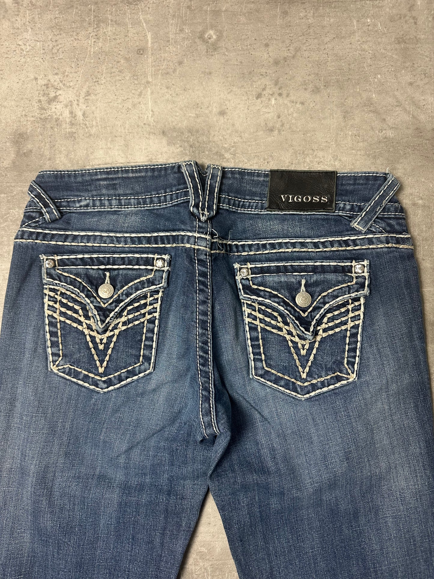 BLUE VINTAGE Y2K MISS ME STYLE BOOTCUT DENIM - 2000s - S