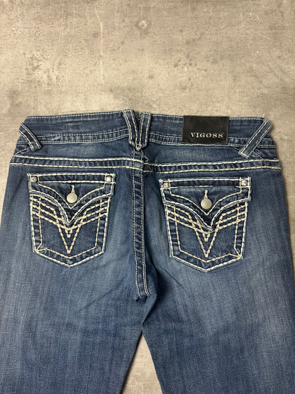 BLUE VINTAGE Y2K MISS ME STYLE BOOTCUT DENIM - 2000s - S