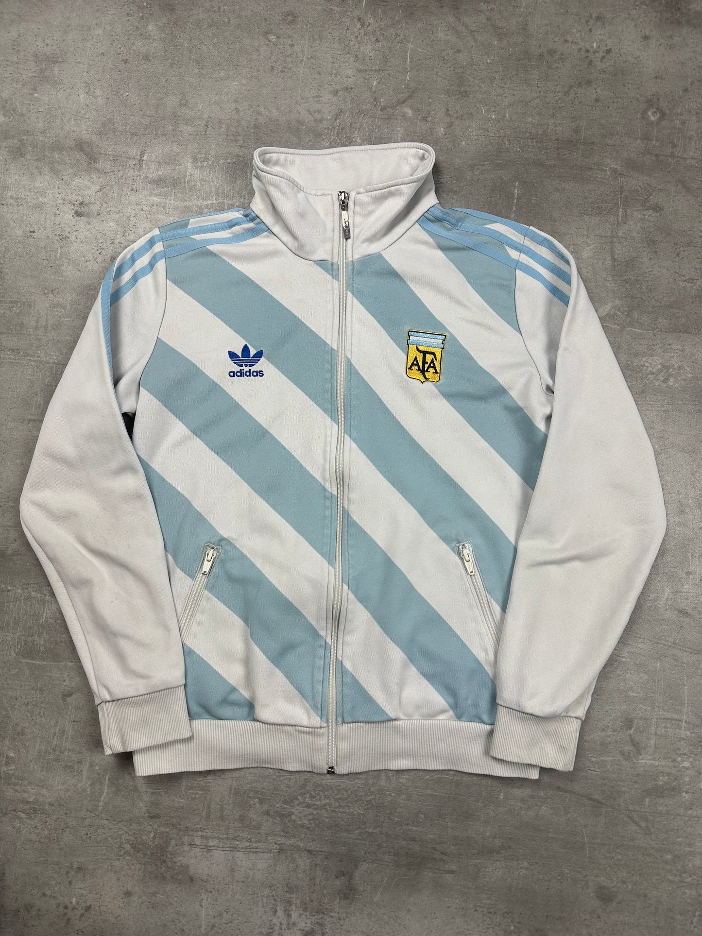WHITE/BLUE VINTAGE ADIDAS ARGENTINIA TRACKJACKET RARE - 2000s - M/L