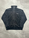 BLACK VINTAGE ADIDAS FIREBIRD VELOUR TRACKJACKET - 2000s - L
