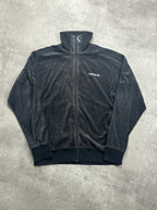 BLACK VINTAGE ADIDAS FIREBIRD VELOUR TRACKJACKET - 2000s - L