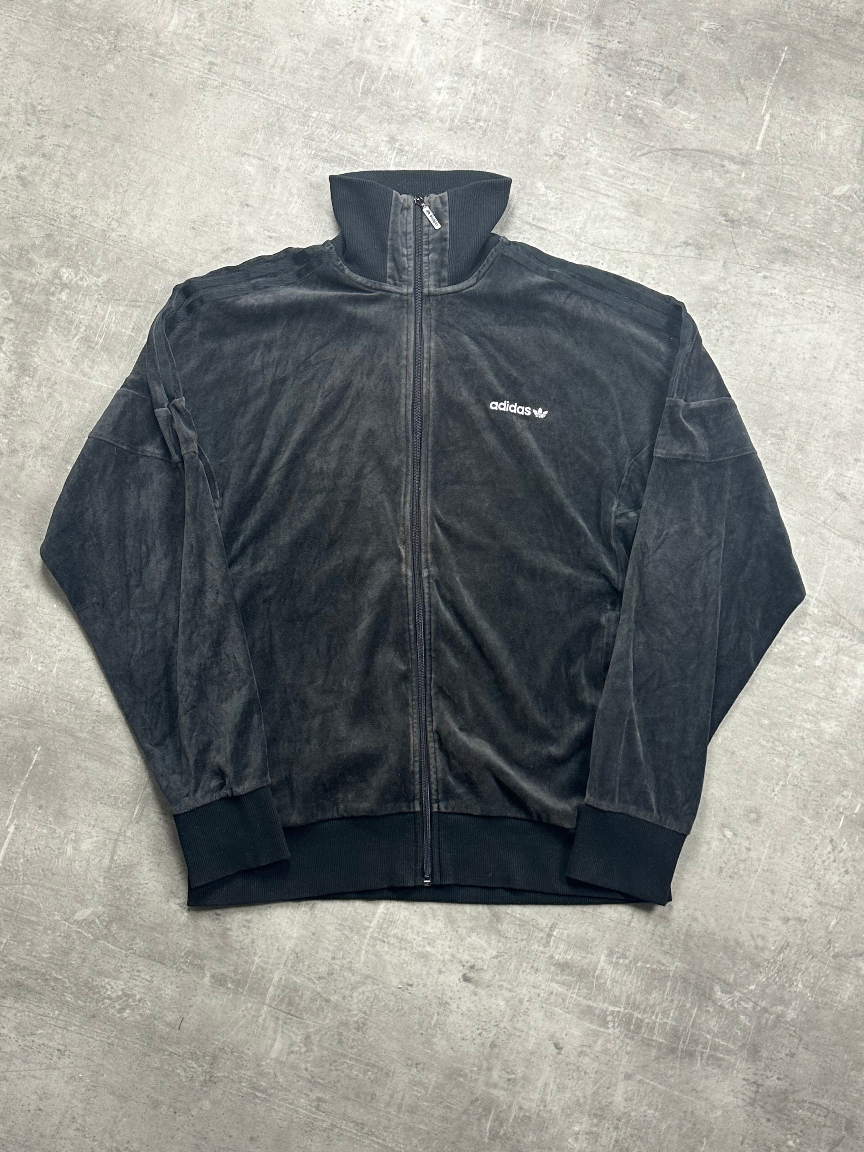 BLACK VINTAGE ADIDAS FIREBIRD VELOUR TRACKJACKET - 2000s - L