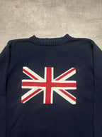 BLUE/RED FRED PERRY UK KNIT SWEATER VERY RARE - M/L