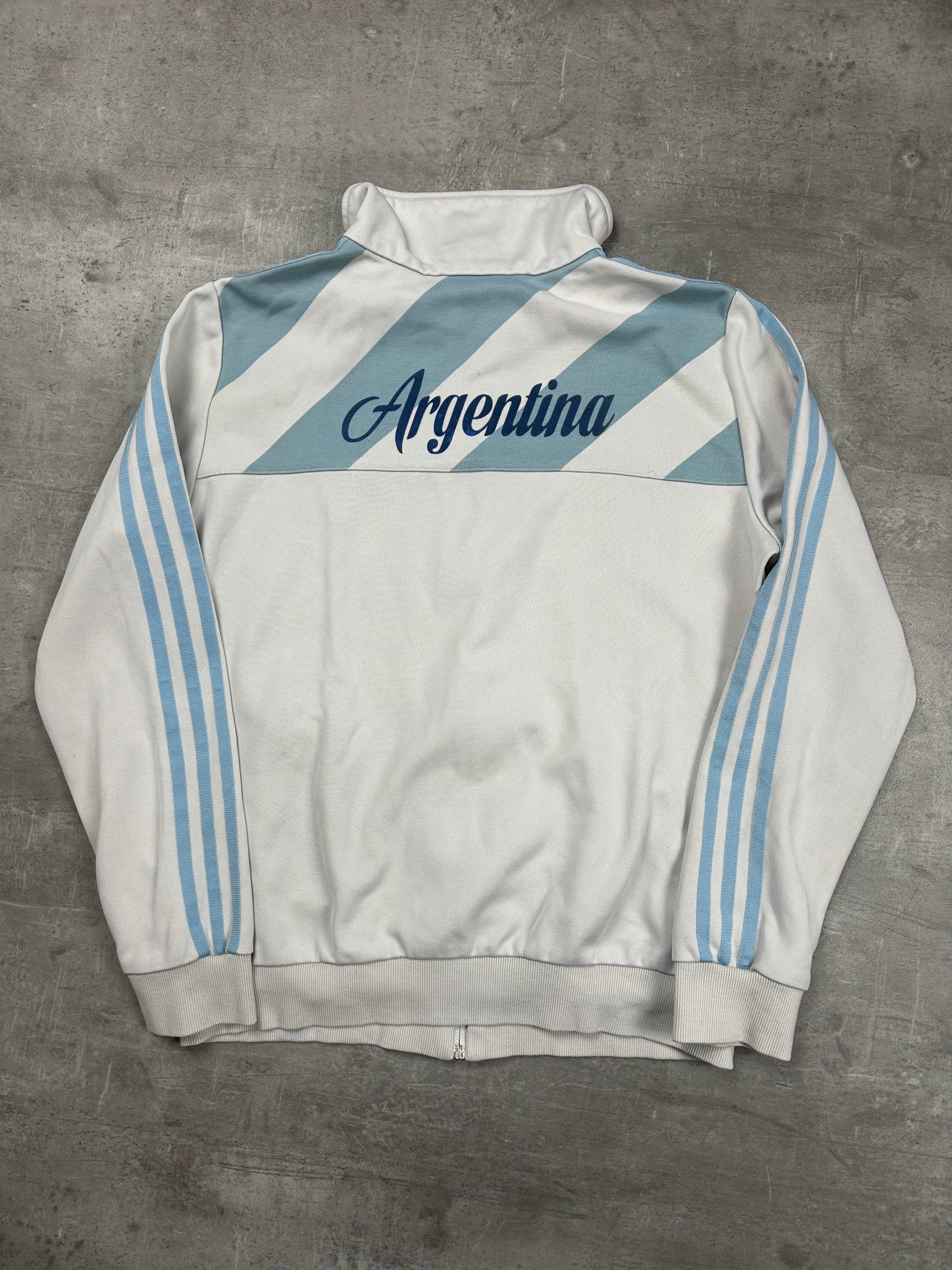 WHITE/BLUE VINTAGE ADIDAS ARGENTINIA TRACK JACKET RARE - 2000s - M/L