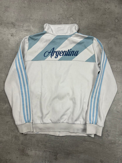 WHITE/BLUE VINTAGE ADIDAS ARGENTINIA TRACKJACKET RARE - 2000s - M/L