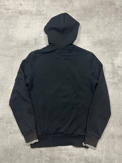 BLACK FRED PERRY ZIP HOODIE - S/M